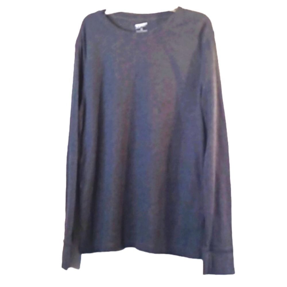 Arizona Jeans Long Sleeve Gray Waffle Knit Crew Neck Base Layer Pullover…